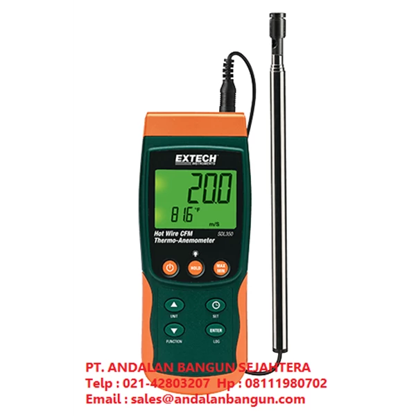 EXTECH SDL350: Hot Wire CFM Thermo-Anemometer/Datalogger