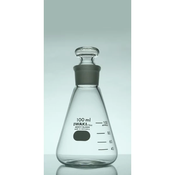 iwaki Erlenmeyer Flask With Glass Stopper (JIS Standard)