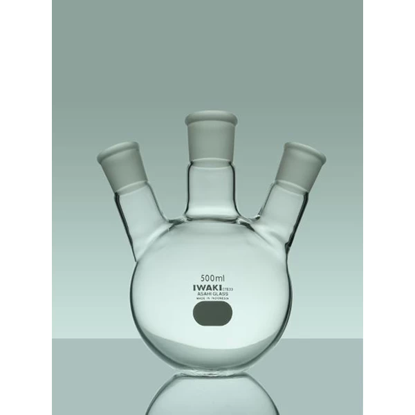 IWAKI Boiling Flask Round Bottom With Ts Joint 3 Neck
