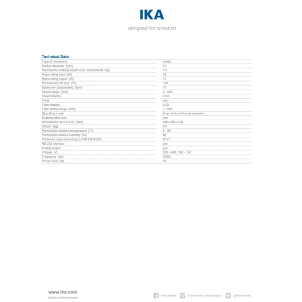 IKA Shakers KS 260 Control 0002980300